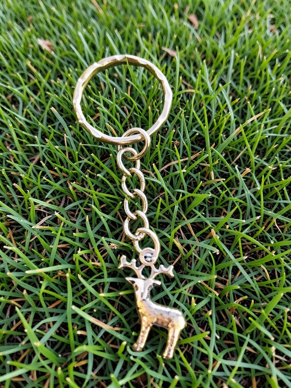 Stag Deer Keyring Silver Plated Charm 