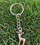 Stag Deer Keyring Silver Plated Charm 