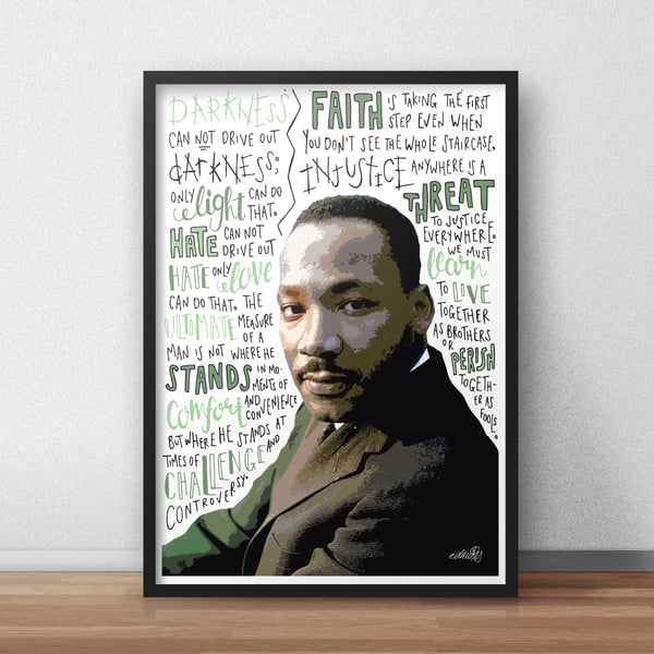 Martin Luther King, MLK INSPIRED Poster, Print with Inspirational Quotes
