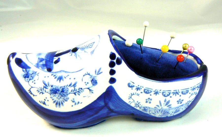 Delft clog pincushion 