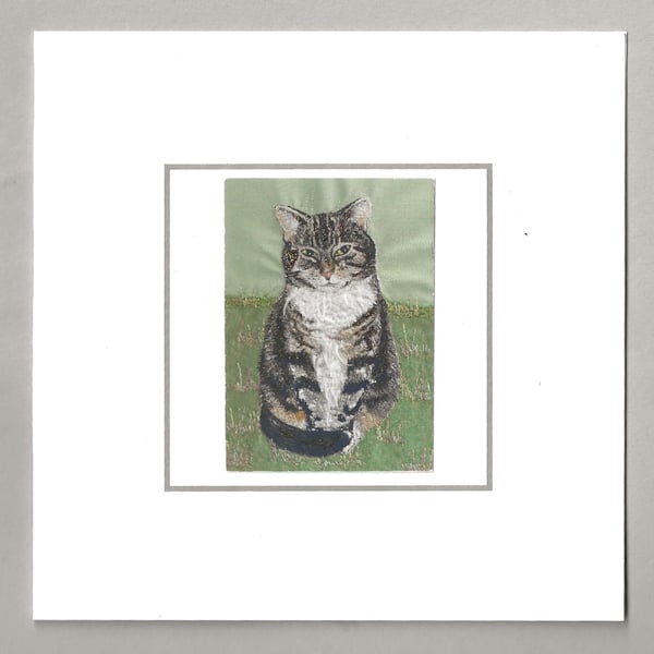 Tabby cat handmade card