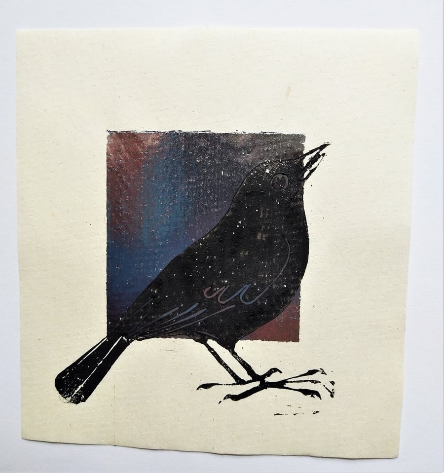 Blackbird Original Lino Cut Print