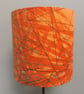 Orange with Green Brown Lines Swedish 50s Mid Century Vintage fabric Lampshade - Image 1