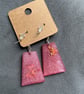 Handmade Pink Resin Drop Earrings -Lightweight Statement Jewellery - Image 4