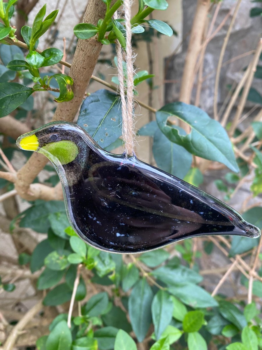 Fused Glass Birds, Sparrow bird lover gift, British bird, hanging bird