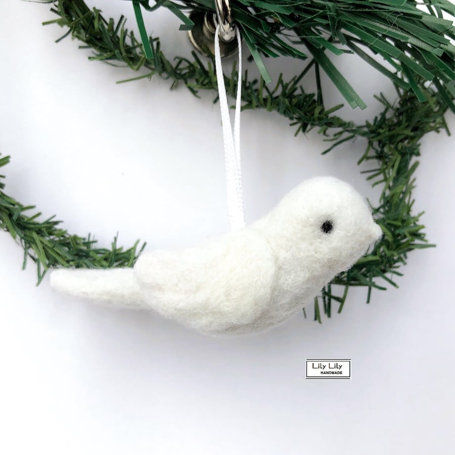 SOLD Peace Dove hanging decoration, needle felted by Lily Lily Handmade 