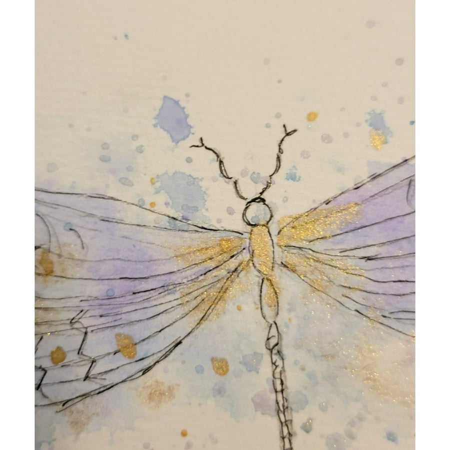 Dragonfly splash watercolour card. Each individually created.