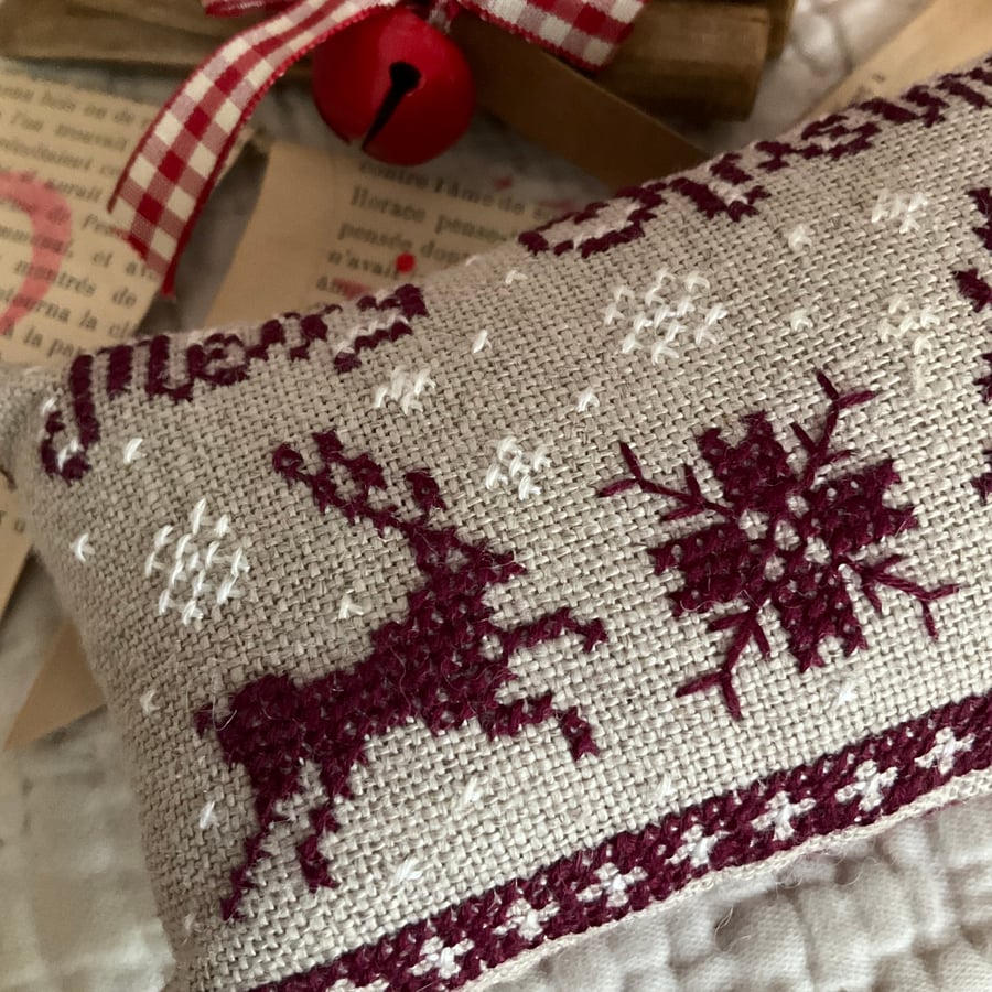 Merry Christmas Cross stitch decoration 