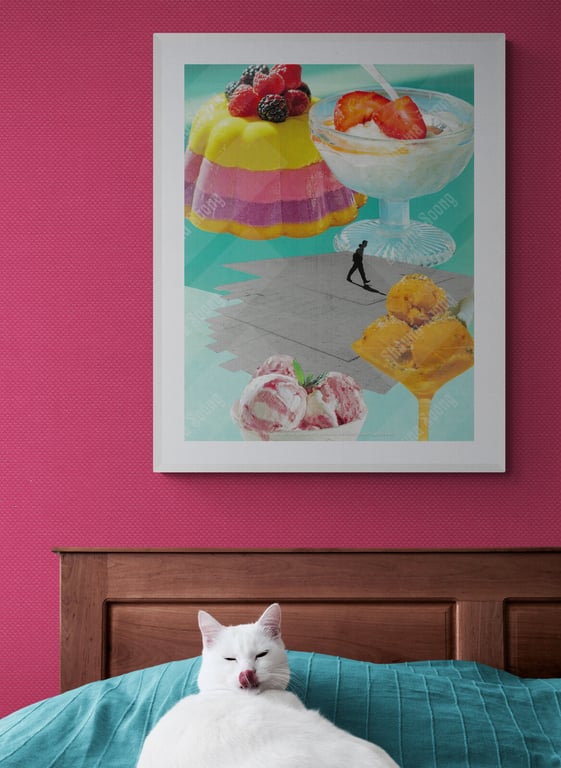 'Lure' print of handmade collage