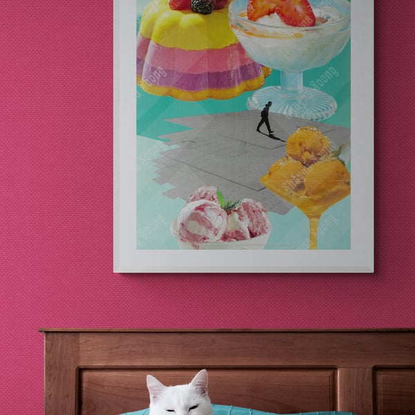 'Lure' print of handmade collage