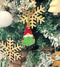 Christmas tree gnome beadwork fringe keyring - Image 2