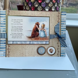 The best of friends - a girl and her dog happy birthday card