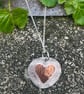 Handmade Sterling Silver 925 & Copper Heart Pendant Necklace - Unique Jewellery - Image 1