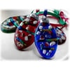 Bauble Oval Fused Glass  Christmas Tree Decoration Dichroic 