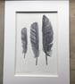 'Raven Feathers' Linocut Print - Image 3
