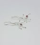 Silver and garnet twiglet earrings - Image 1