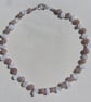 Strawberry & Clear Quartz Gemstone Statement Beaded Necklace "Strawberry Ice" - Image 7