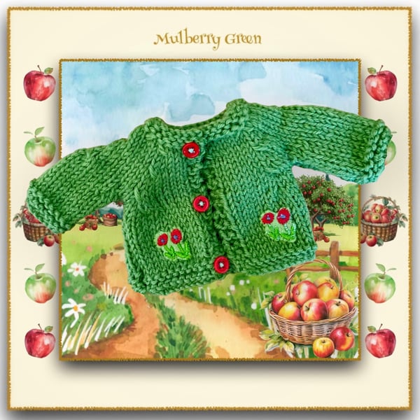 Apple Green Embroidered Cardigan 