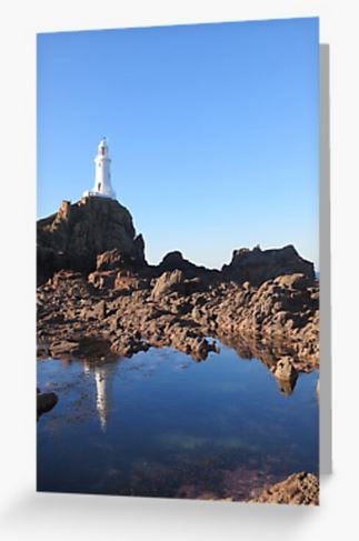 To the lighthouse - Corbiere, Jersey - photographic art greeting card notelet