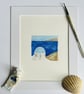 Greek watercolour church and sea - Image 3