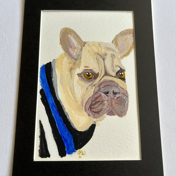 Original painting. French bulldog 5x7" 
