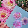 Dahlia card, blank cards, flower card, thinking of you, just to say