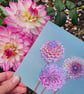 Dahlia card, blank cards, flower card, thinking of you, just to say - Image 1