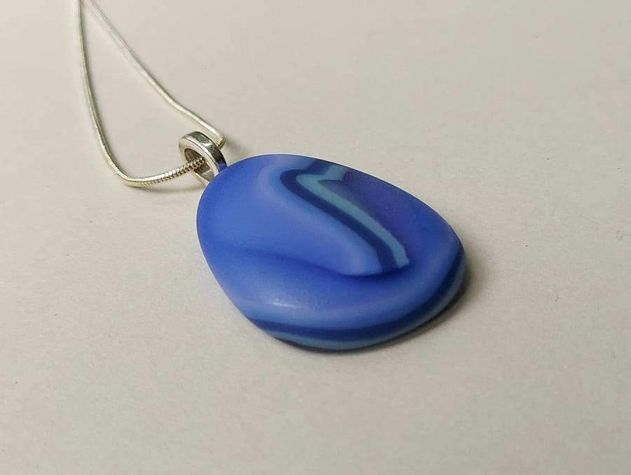 Periwinkle blue glass pendant