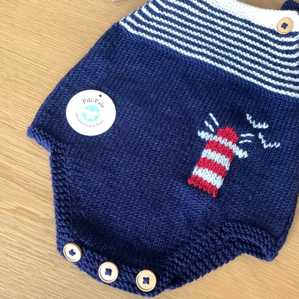 Hand Knitted Cashmere Blend Baby Romper 3-6 Months 