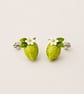 Handmade Lime Polymer Clay Stud Earrings Sterling Silver Jewellery