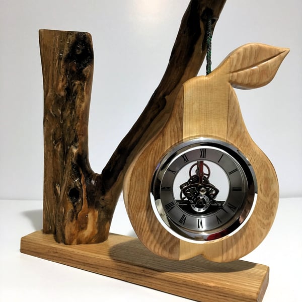 Pear shaped Skeleton Clock, interactive-SKU Clox21