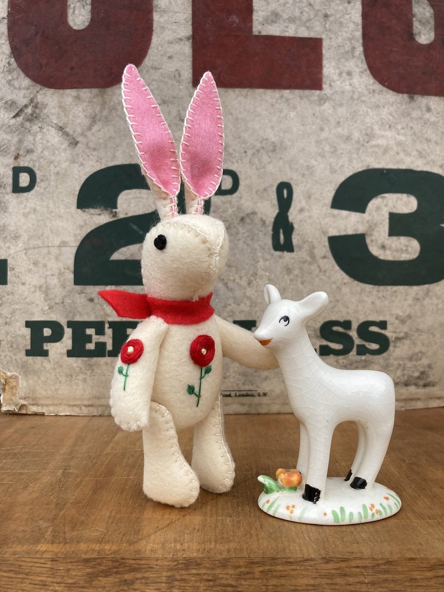 Cream Bunny The Little Hand Embroidered Felt Rabbit 