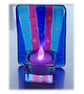 Candle Holder Fused Glass Tea-light  Blue Flare 003 Dichroic - Image 2