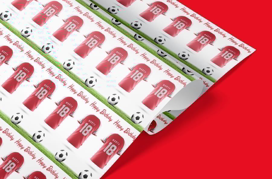 Personalised Arsenal Football Jersey wrapping paper