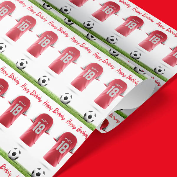 Personalised Arsenal Football Jersey wrapping paper