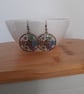 ANTIQUE COPPER AND MULTI COLOURED DANGLE EARRINGS. - Image 1