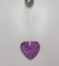 Clay heart, purple hanging decoration, Birthday or anniversary gift for her - Image 3