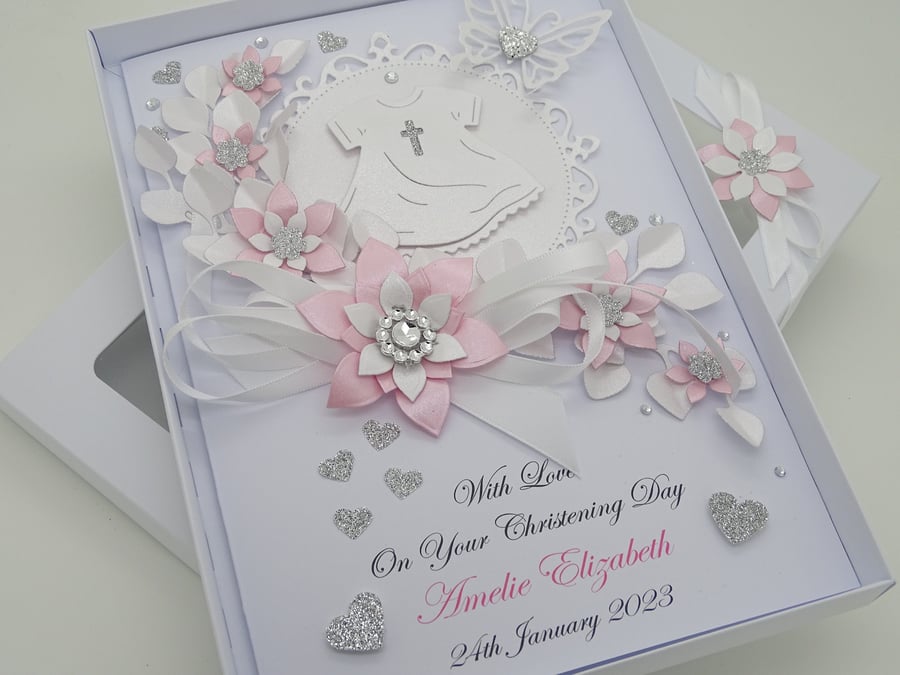 Baptism Personalised CHRISTENING Card Girl Daughter Goddaughter T756