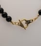 Black Onyx Gemstone Necklace Gold Heart Toggle Clasp, 16 Inch - Image 7
