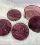 Velvet effect resin coaster set with matching holder