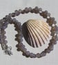 Grey Agate Gemstone Gothic Beaded Statement Necklace "Misty Dawn"