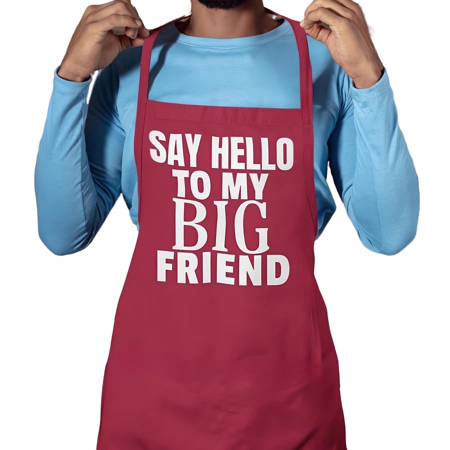 Funny Novelty Apron Say Hello To My BIG Friend