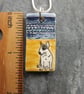 Handmade Ceramic Bull Terrier dog on the beach pendant - Image 4