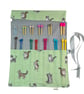 Straight knitting needle case with cats ,needle roll ,needle case, needle pouch - Image 1