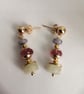 Gemstone earrings, Tanzanite, strawberry quartz & beryl. - Image 8