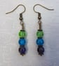 Gorgeous Green Spectrum Earrings - Bronze tone No18 - Image 1