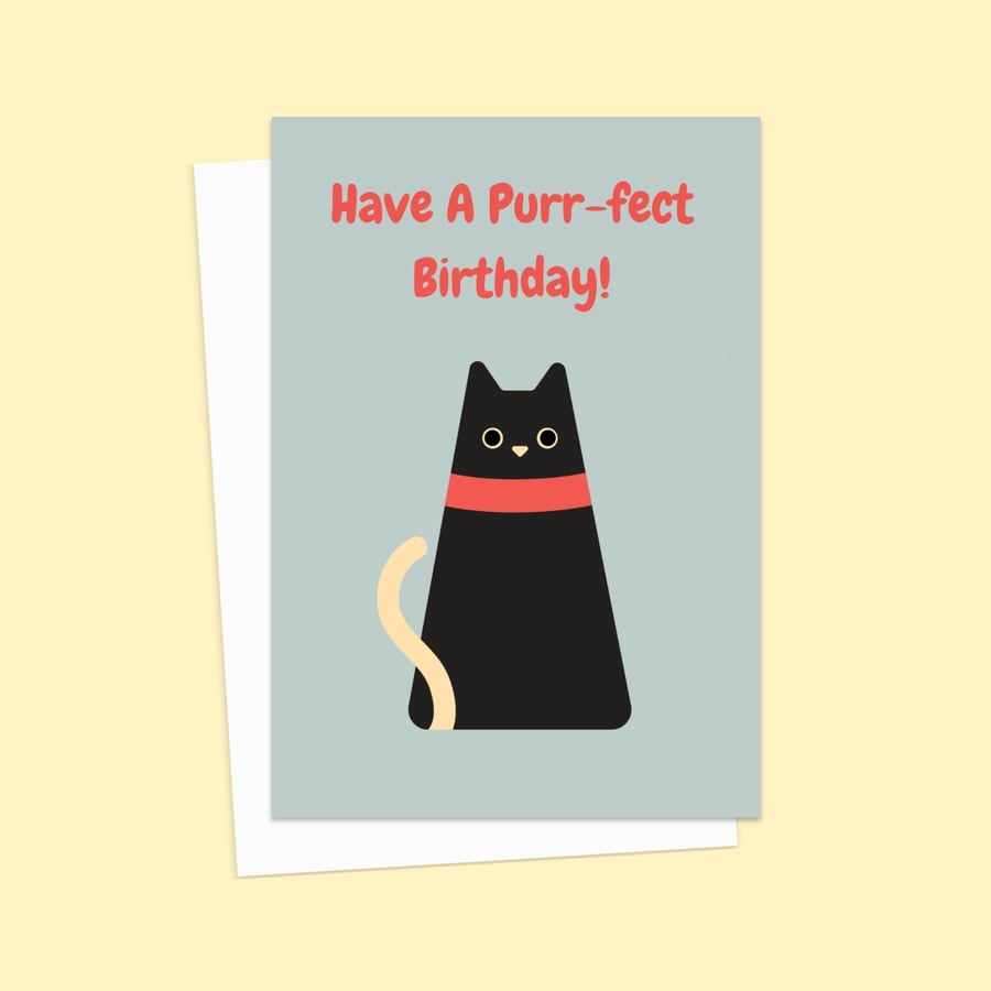 Black Cat Birthday Card: Perfect Greetings Card For a Cat Lover (704)