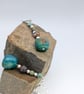 Artisan Teal Agate Dizi Agate & African Turqoise Earth  Drop Earrings  - Image 5