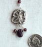 Silver Lilac pendant with amethyst and garnet. - Image 3