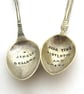 Two Rude Sweary Xmas Spoons, Handstamped Apostle Spoons, Mature Content - Image 3